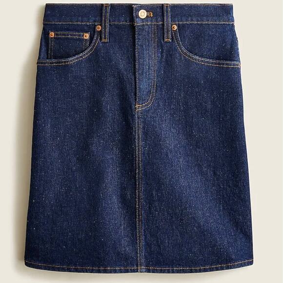 J. Crew Denim Jean Mini Skirt Dark Wash Classic Indigo Rinse Blue sz 27 or 2 4 6